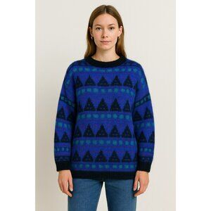 Vintage 80s Christopher & Banks Mohair Sweater – Electric Nordic Vibes Large